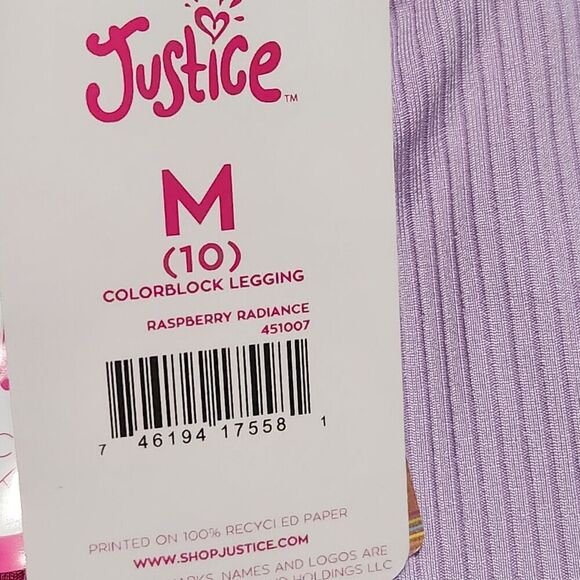 Justice Leggings For Girls Size Medium (10) Color Raspberry Radiance  [ - Picture 14 of 16
